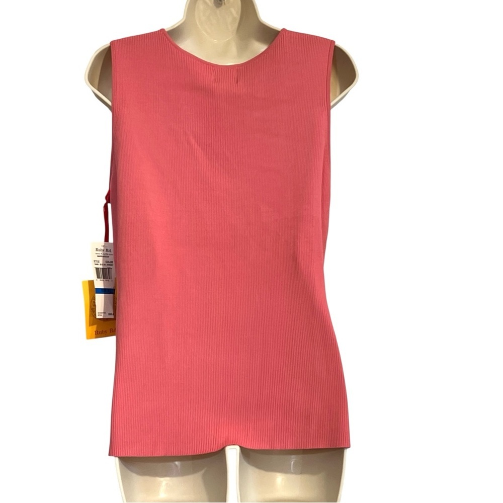 Ruby Rd Marrakech Beaded Sleeveless Top, Color Strwbry, Size XL - Picture 3 of 12
